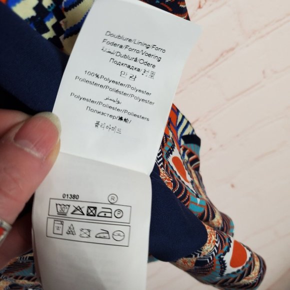 Cache Cache Womens Viscose Open Front Blazer Jacket Kimono L Ethnic Orange Blue - Picture 10 of 13